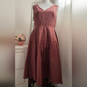 NWOT Fervour Modcloth Swing Dress With Gold Zipper And Pockets XL